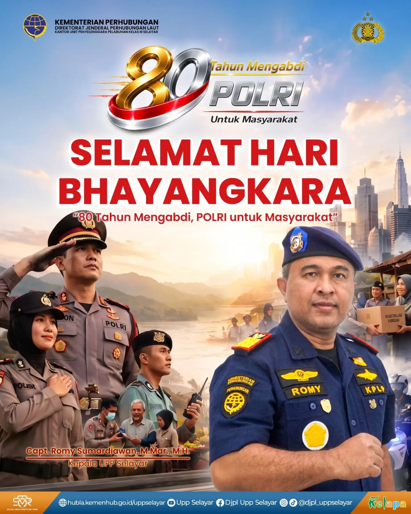 Keluarga Besar Kantor UPP Selayar mengucapkan Selamat Hari Bhayangkara ke 80
